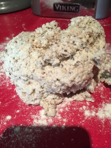 Drop the dough like it's hot onto a floured surface